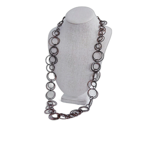 y2k Vintage Daisy Fuentes Circle Necklace Rings Bronze - Picture 4 of 6